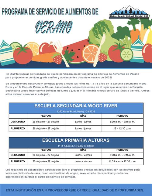 Programa de servicio de alimentos de verano